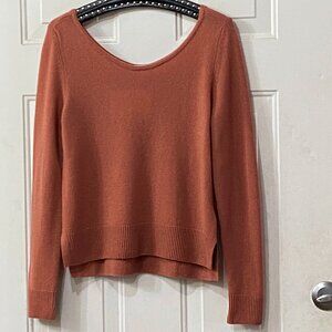 NWI Cuyana Sz S Cashmere Brownish Pink Sweater  Long Sleeve Made in Italy